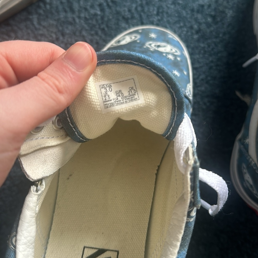 Kids Blue Galaxy Vans - Picture 2 of 4